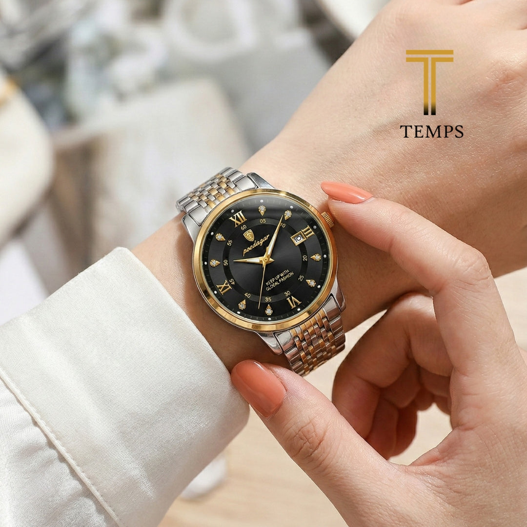 RELOJ POEDAGAR DE LUJO PARA DAMA DIAL NEGRO