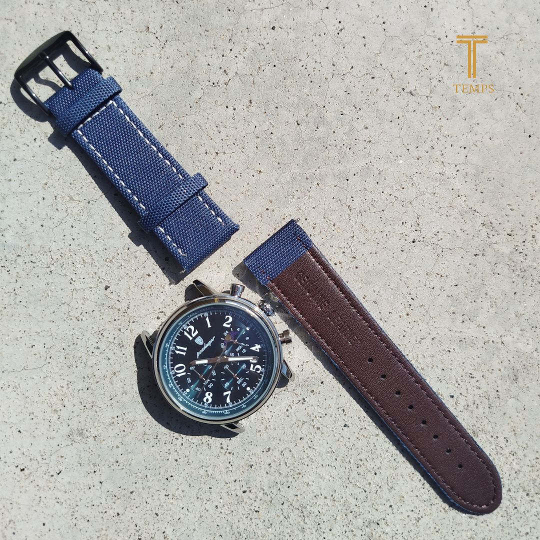 CORREA PARA RELOJ AZUL CON COSTURAS