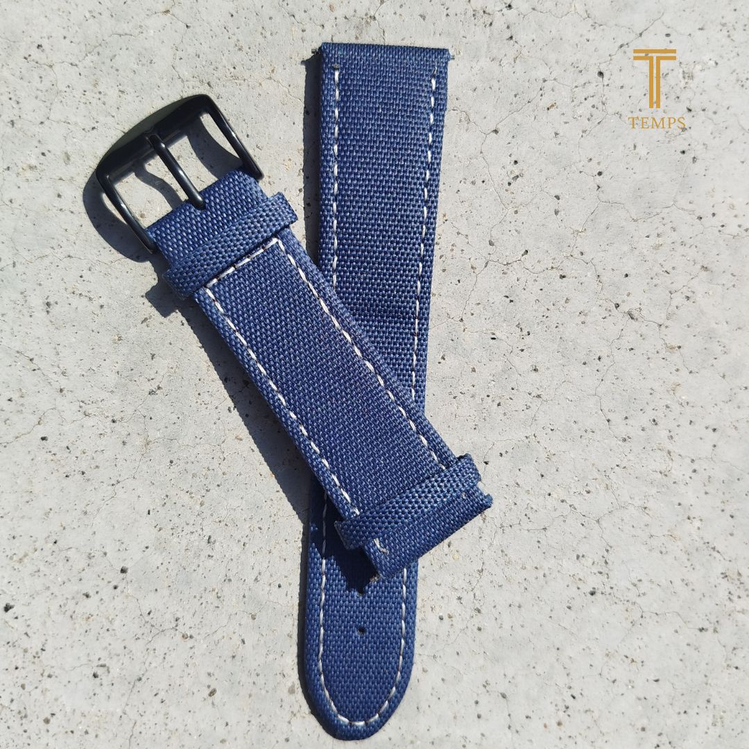 CORREA PARA RELOJ AZUL CON COSTURAS