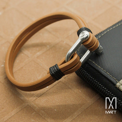 PULSERA DOBLE DE CUERO CON BROCHE METÁLICO