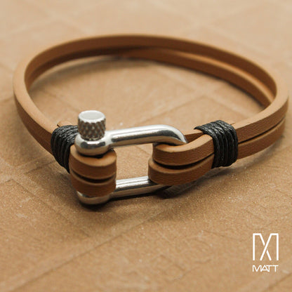 PULSERA DOBLE DE CUERO CON BROCHE METÁLICO